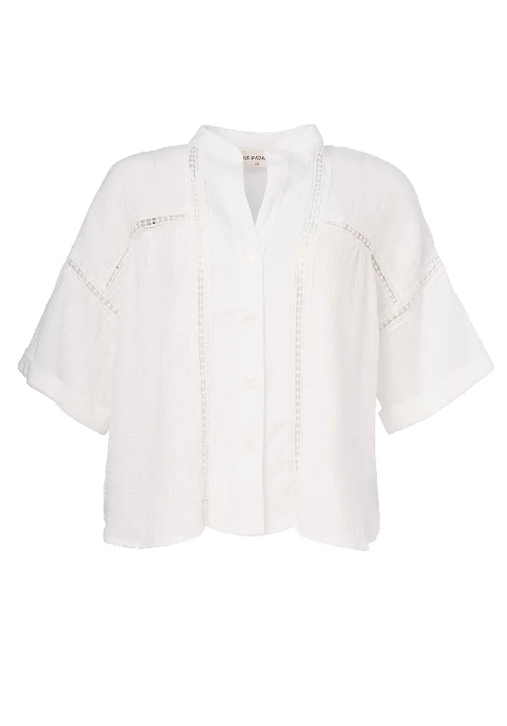 Blouse Sorrente White Wrap Front Blouse