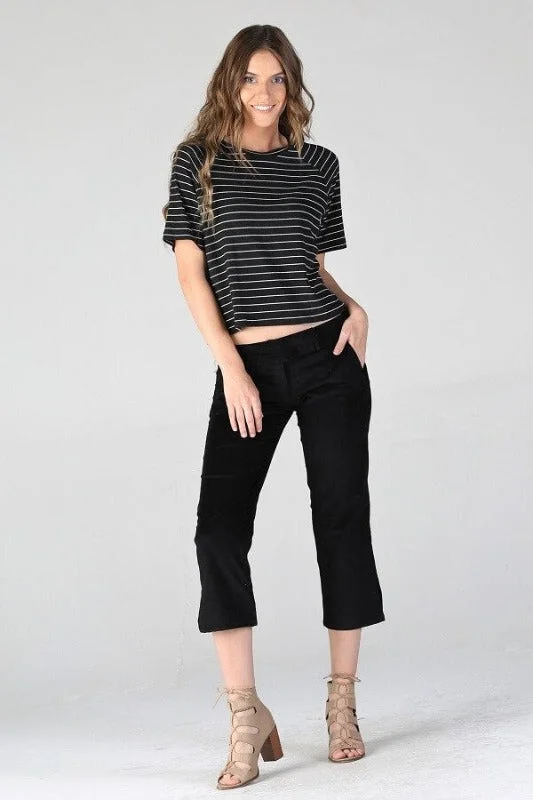 Corduroy Capris Pants Classic Straight-Leg Pants