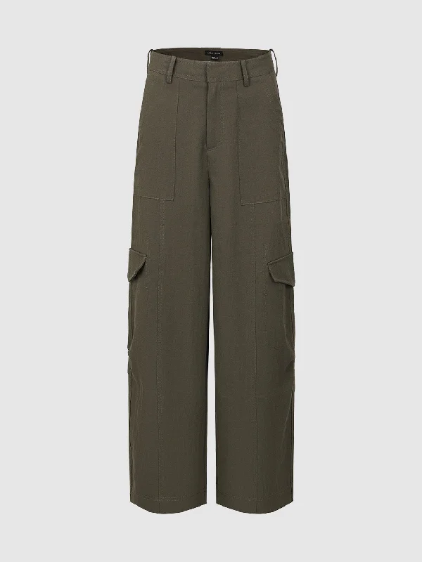 Wide-Leg Pants Casual Track Pants