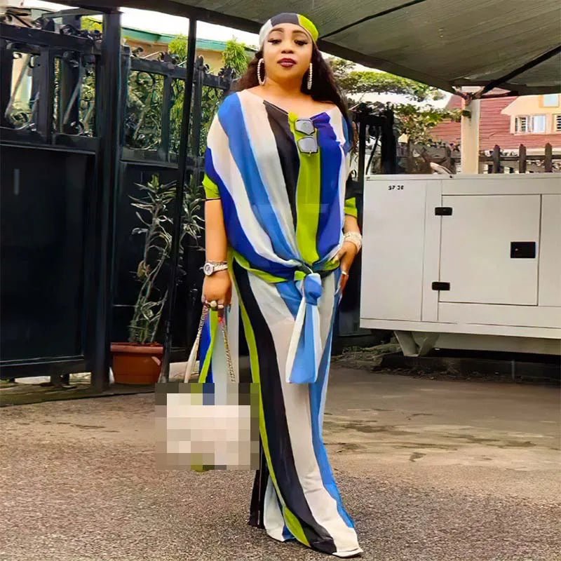 Summer Chic: African Chiffon 2PC Sets for Women – Dashiki Top and Pants Suit, Perfect for Parties and Street Casual Looks Comfy Zip-Up Pants Summer Chic: African Chiffon 2PC Sets for Women – Dashiki Top and Pants Suit, Perfect for Parties and Street Casual Looks Comfy Zip-Up Pants