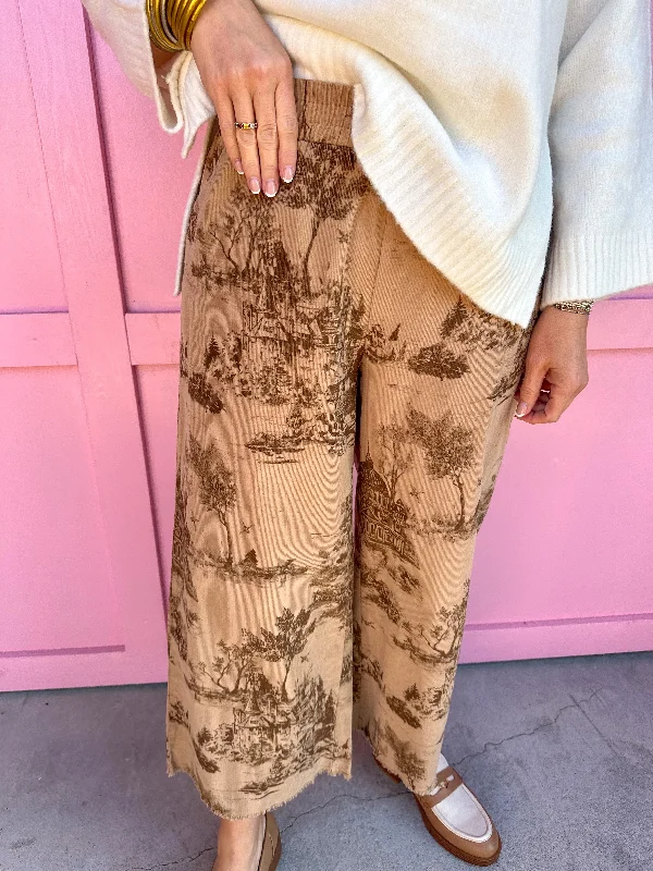Rugged Vista Pants - Latte Elegant High-Waist Pants