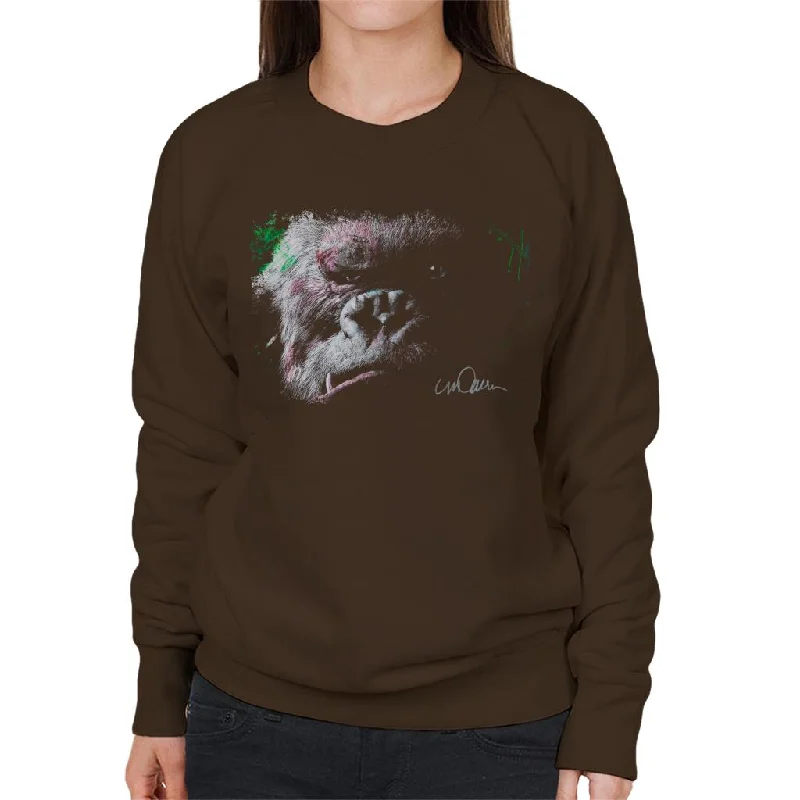 Sidney Maurer Original Portrait Of King Kong Glare Women's Sweatshirt Hoodie with V-Neck Classic Versatile