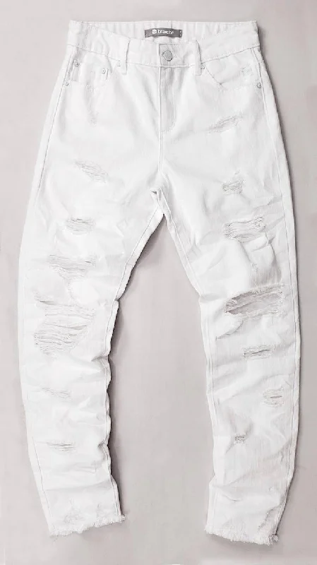 High Rise Distressed Weekender Pants Fashionable Sporty Pants