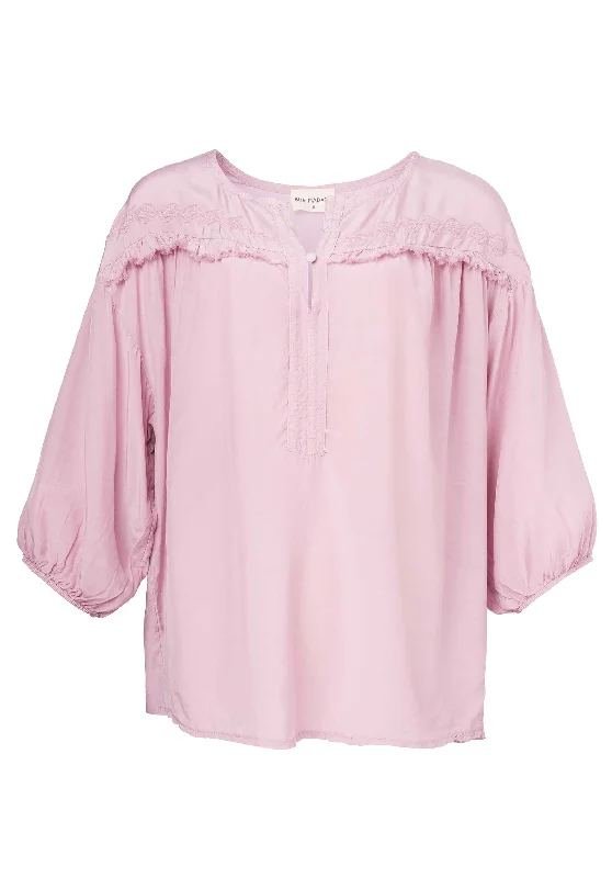 Blouse 100174 Light-Purple Elegant Embroidery Blouse