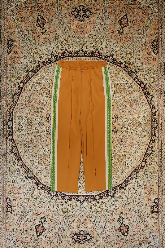 Sasquatchfabrix. LACE TAPE TRACK PANTS(MUSTARD) Classic Straight Pants