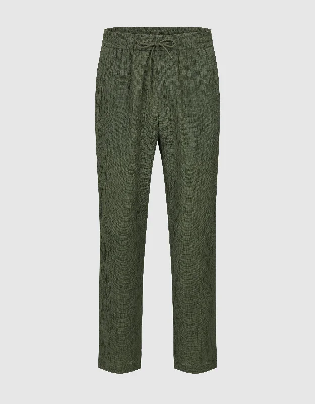 Elastic Waist Straight Pants Elegant Wool Trousers