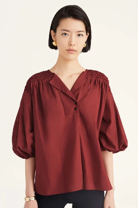 Blouse 152e59po Dalen Terracotta Lightweight Chiffon Blouse