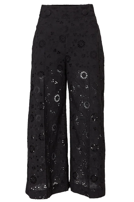 Wide Leg Eyelet Pant Formal Wide-Leg Pants