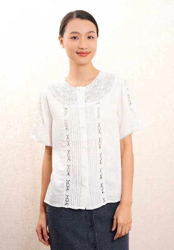 Blouse 331 White Classic Striped Blouse