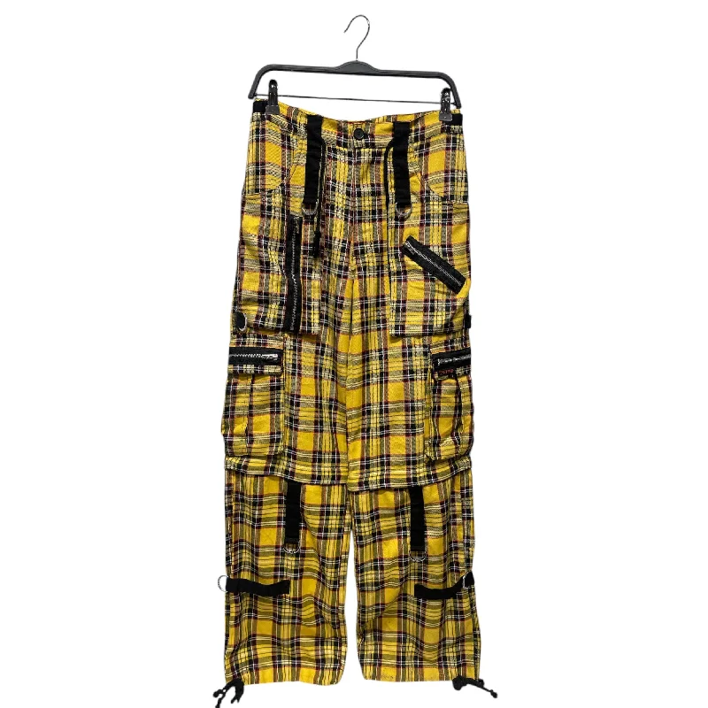 TRIPP NYC/Straight Pants/XS/Plaid/Cotton/YEL/ Fashionable Button-Up Pants