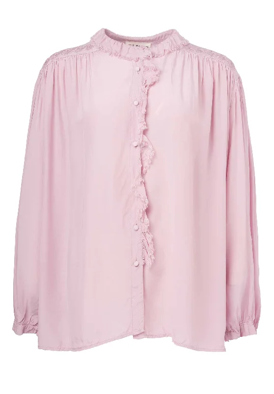 Blouse C100173 Light-Purple Bell Sleeve Blouse