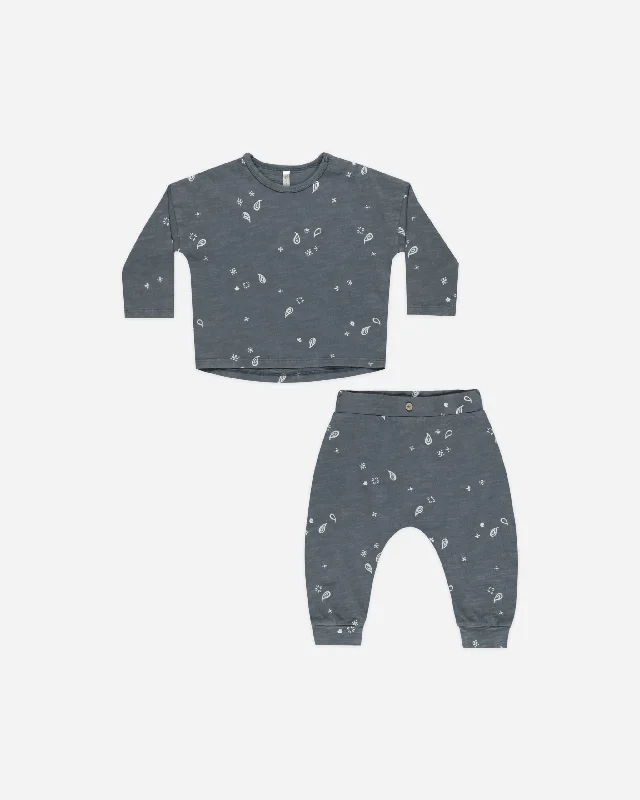 Long Sleeve Tee + Pant Set || Paisley Cozy Full-Length Pants