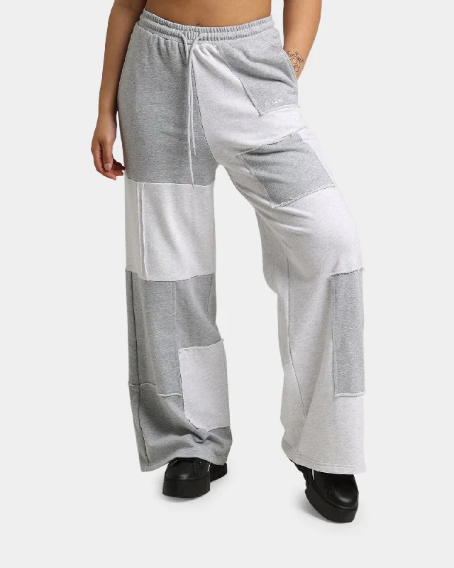 EN ES Women's Versatile Fleece Pants Grey Marle Stylish Elastic Waist Pants