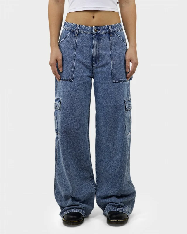 Dickies Voss Utility Aged Demim Women's Pant Comfortable Wide-Leg Pants