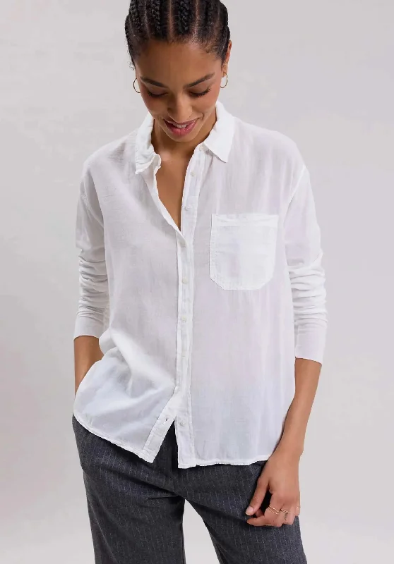 Blouse Tallez Bctd501 White Lightweight Chiffon Blouse