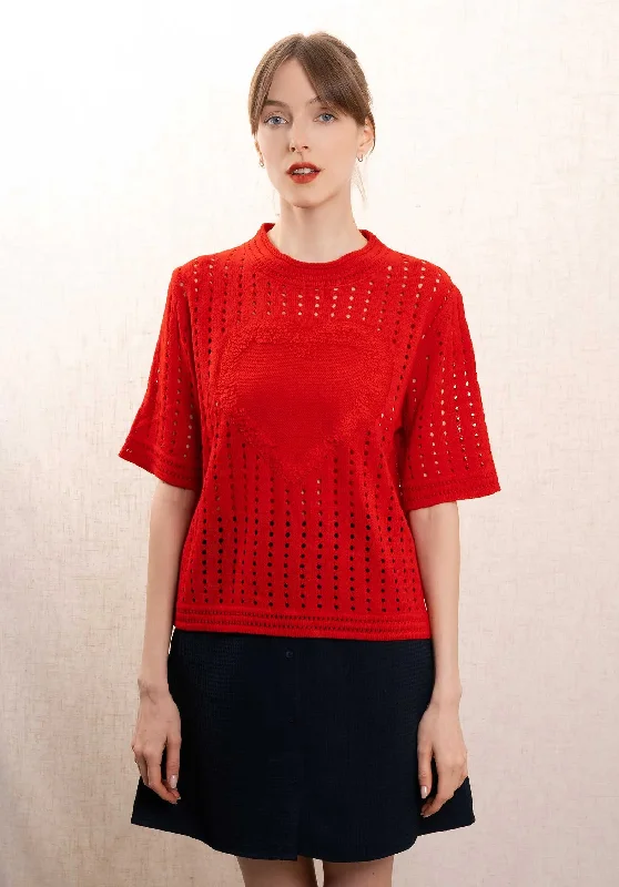 Blouse 21 Red Chic Off-Shoulder Blouse