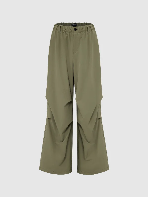 Elastic Wide-Leg Pants Classic Chino Pants