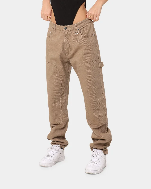 XXIII Mateo Panel Pants Brown Stretch Fit Pants