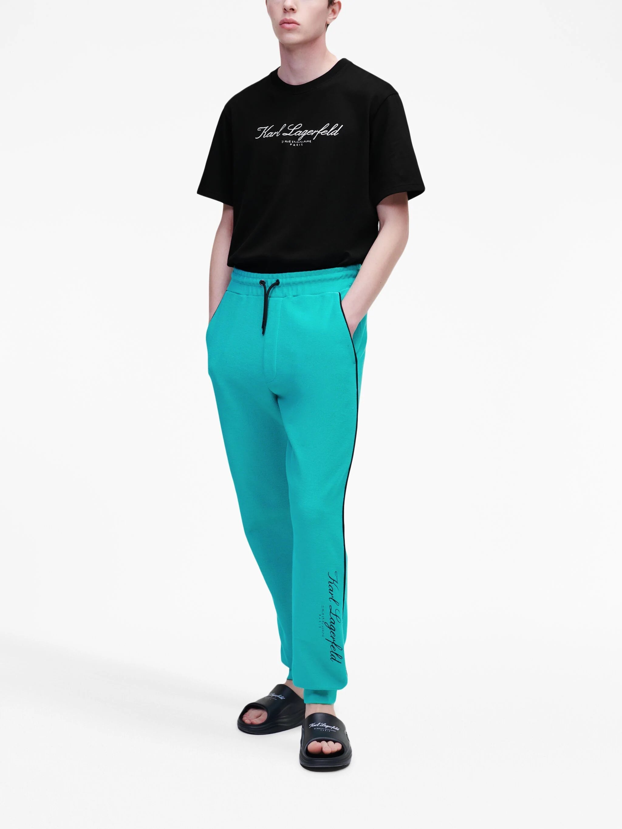 Karl Lagerfeld Pa236016 Pants Green Comfortable Jogging Pants