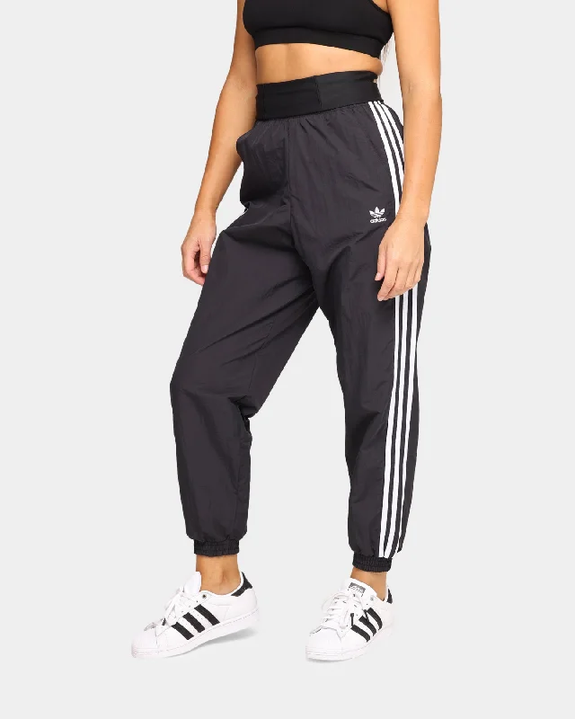 Adidas Double-Waistband Fashion Track Pants Black Fashionable Sporty Pants
