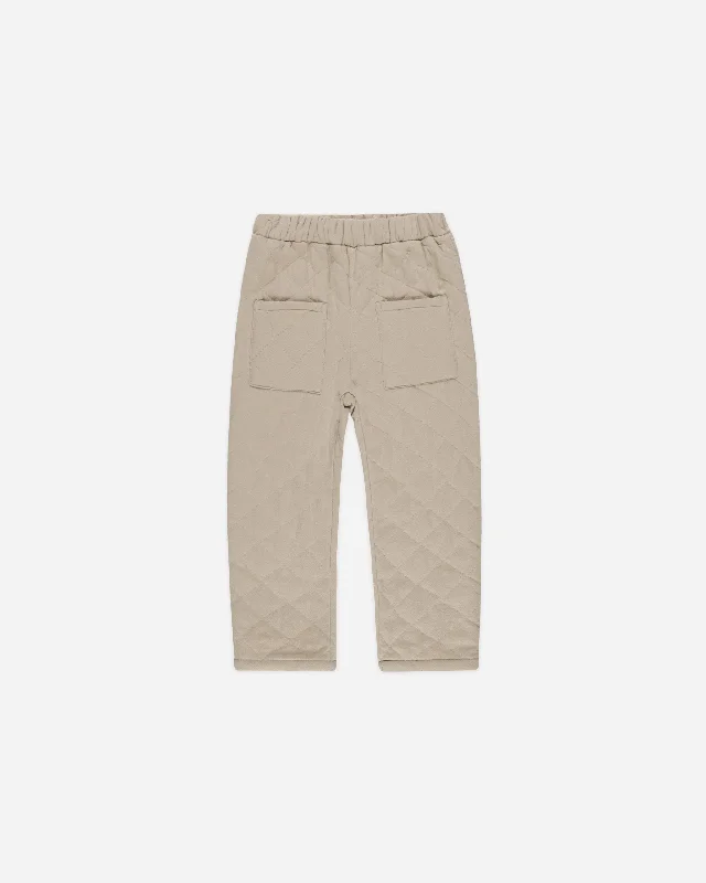 Quilted Winter Pant || Pebble Fashionable Button-Up Pants