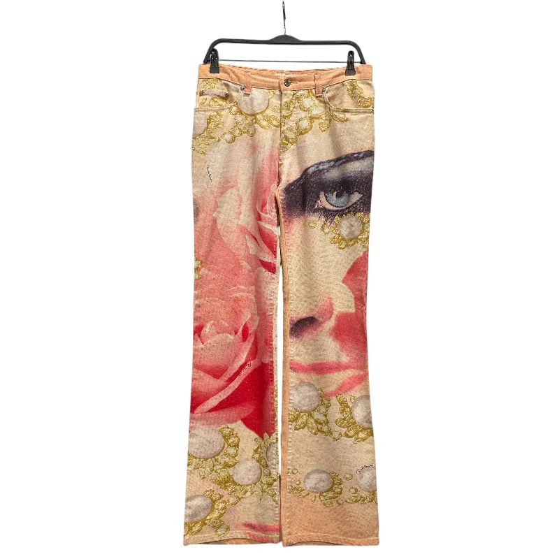 roberto cavalli/Straight Pants/S/All Over Print/Cotton/MLT/Elizabeth Taylor Pants Comfy High-Waist Jeans