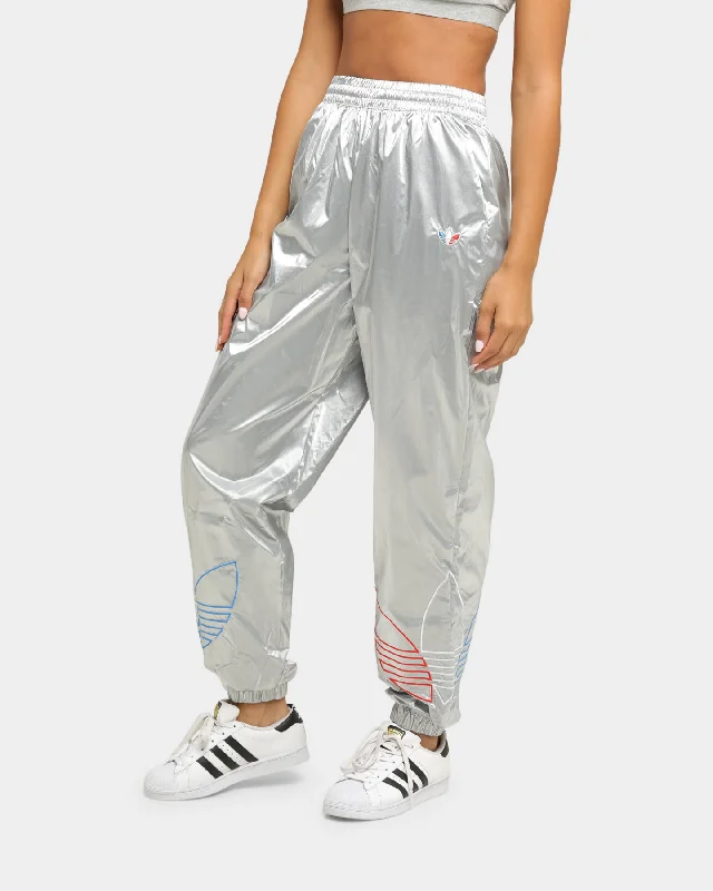 Adidas Women's Japona Track Pant Metallic Silver Trendy Tapered Pants