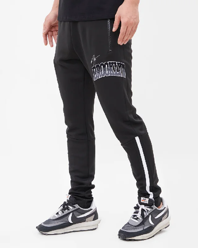 NBA BROOKLYN NETS HOMETOWN MEN'S TRACK PANT (BLACK) Slim Fit Casual Pants