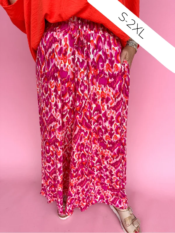 Seaside Sunset Pants - Magenta Relaxed Linen Pants