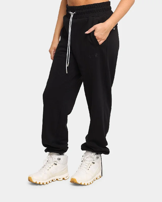 PYRA Women's Nero Track Pants Washed Black High-Waist Jogger Pants