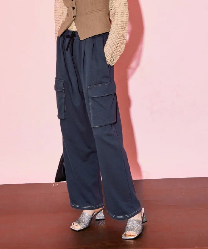 【SALE】Sweat Wide Pants Soft Stretch Trousers