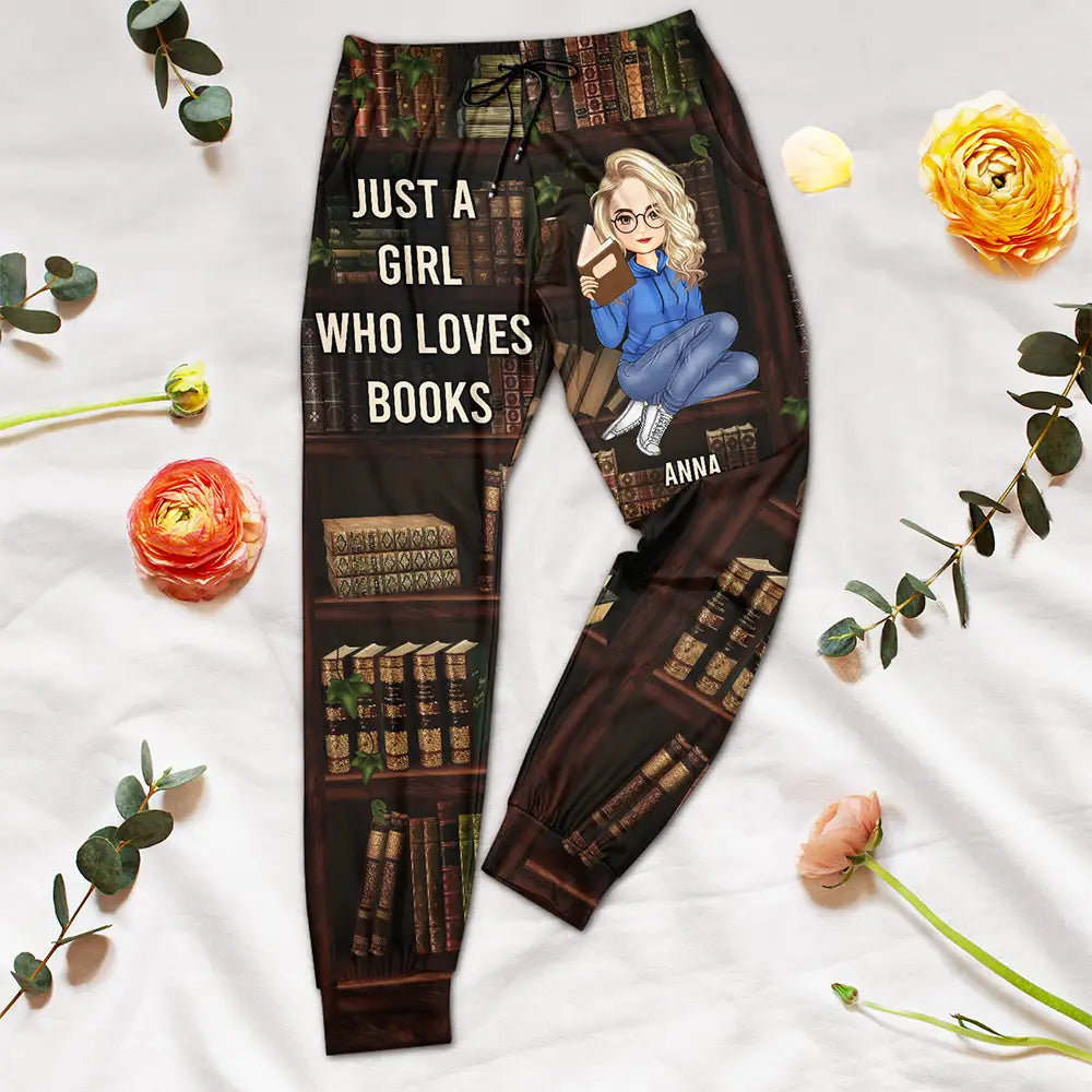 Just A Girl Who Loves Books - Personalized Pajama Pants Formal Linen Trousers