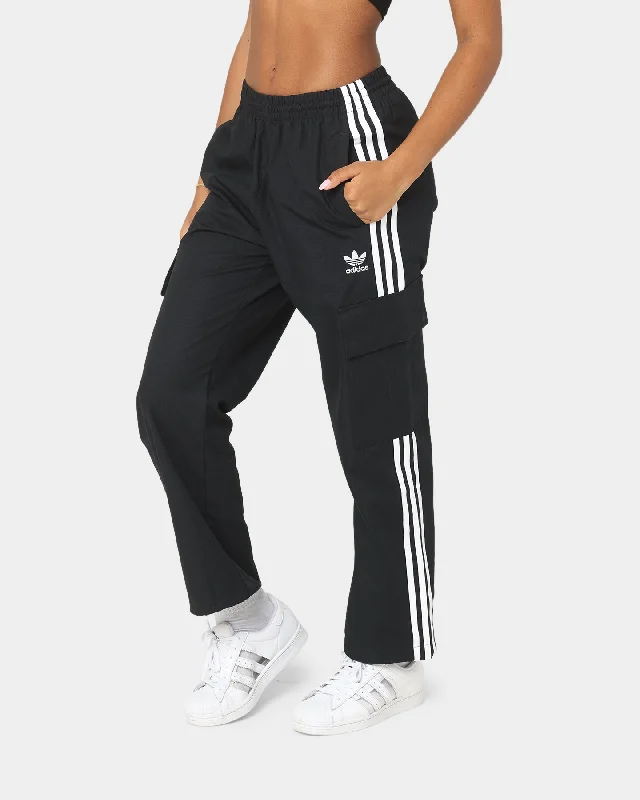 Adidas 3 Stripes Cargo Pants Black Elegant Wool Trousers