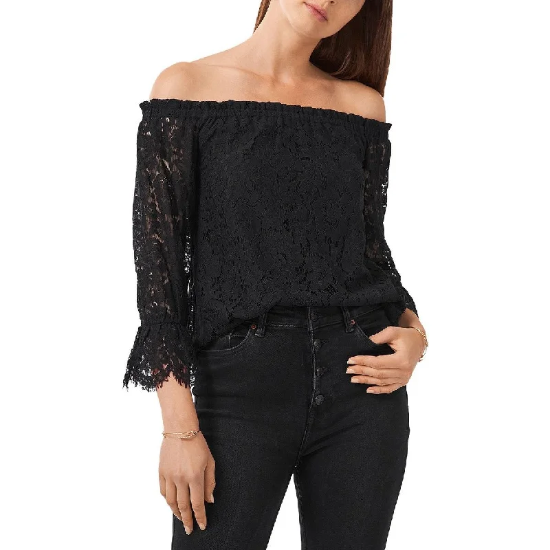 1.State Womens Lace High Neck Blouse Smart Casual Blouse