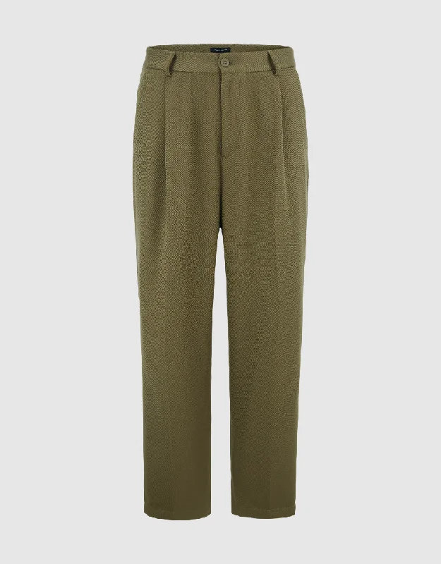 Tailored Straight Pants High-Waist Jogger Pants