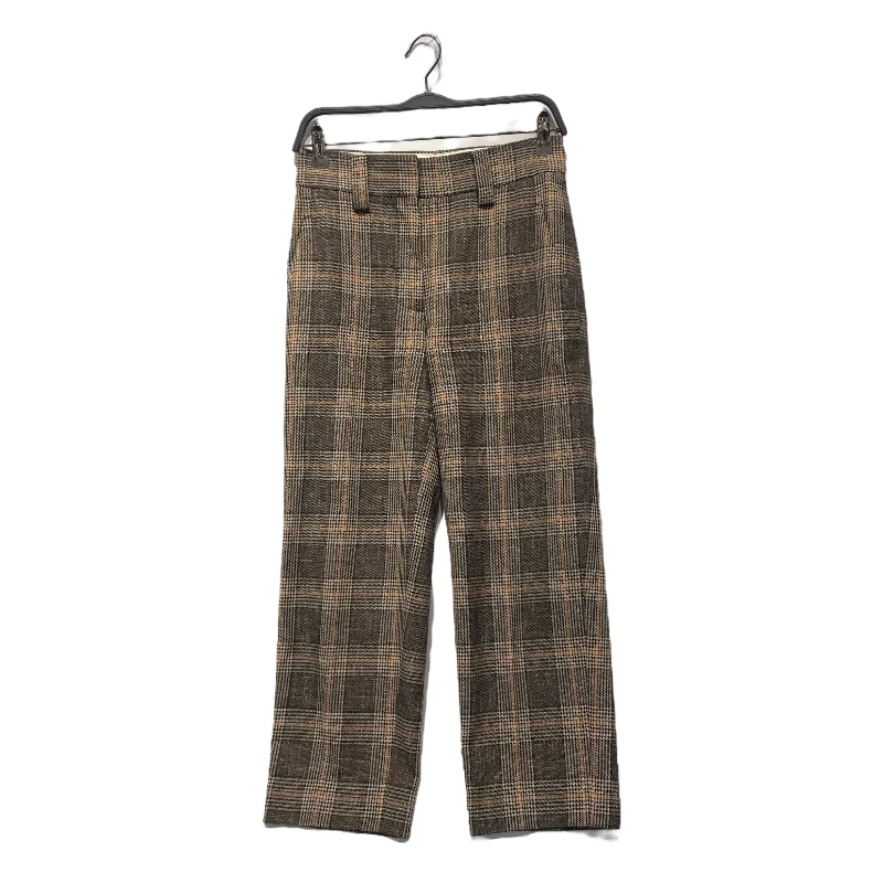 Acne Studios/Straight Pants/32/Plaid/Wool/BRW/ Trendy Wide-Legged Trousers