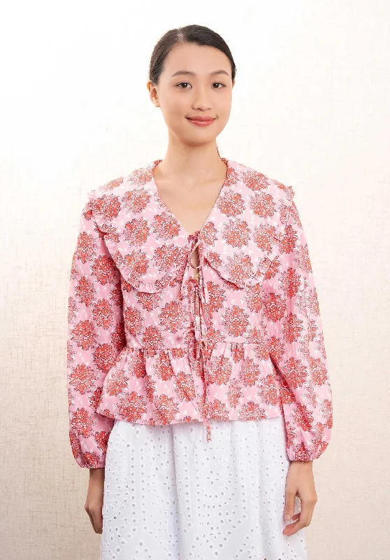 Blouse 6228 Rose Double-Layered Blouse