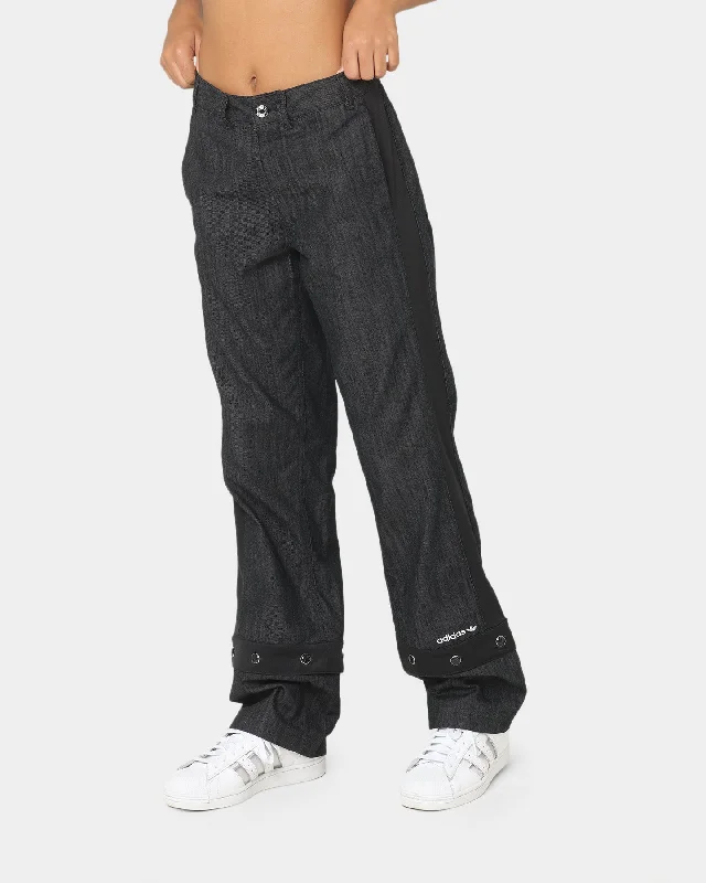 Adidas Women's Twill Track Pants Black Soft Sweatpants Style