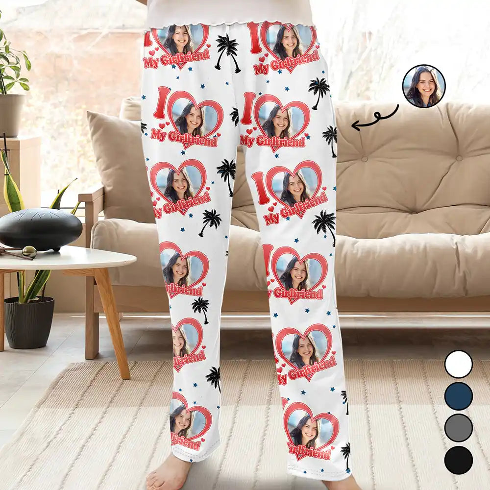 Custom Photo I Love My Wife Girlfriend - Personalized Pajama Pants Comfortable Jogger Trousers Custom Photo I Love My Wife Girlfriend - Personalized Pajama Pants Comfortable Jogger Trousers