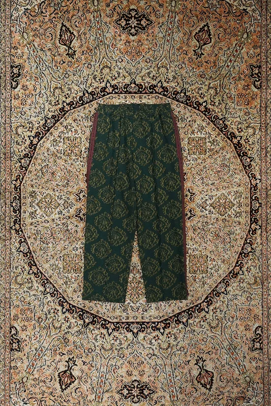 Sasquatchfabrix. "CURLED UP DRAGON" TRACK PANTS (DARK GREEN) Wide-Legged Palazzos
