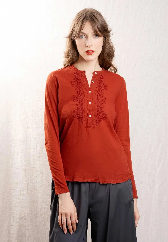 Blouse Taenia Bcte501 Brick Business Casual Blouse