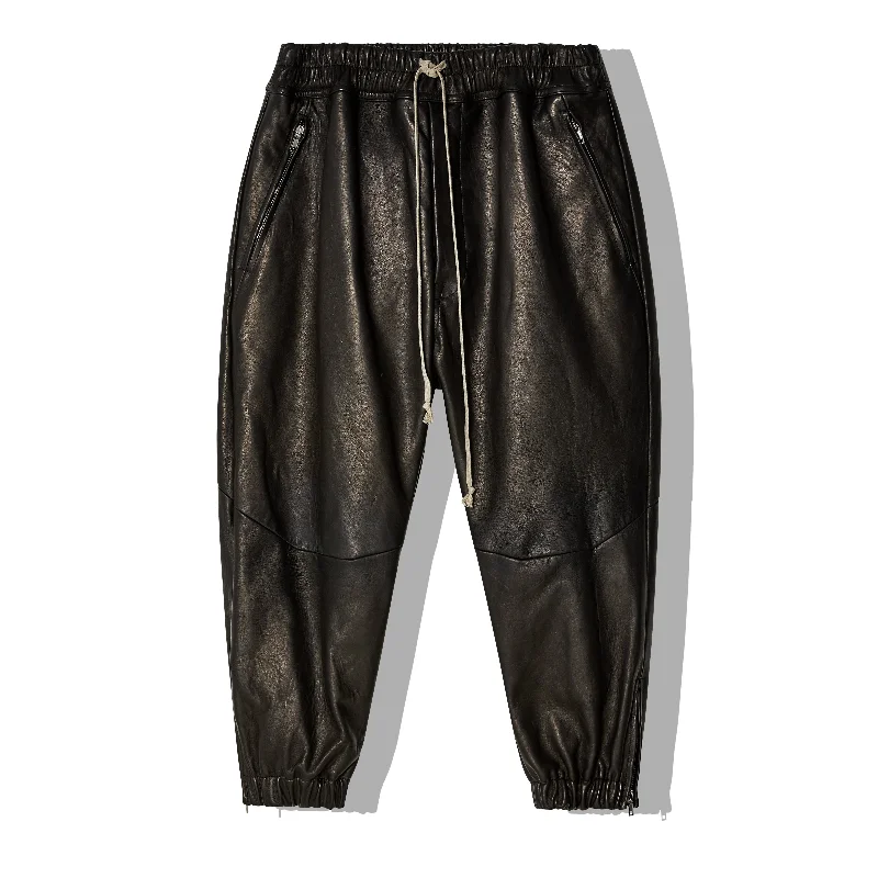Rick Owens - Women's Cropped Track Pants - (Black) Chic Black Leggings