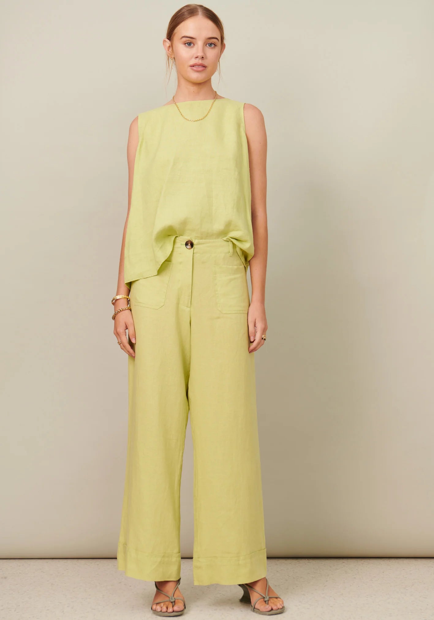 POL Clothing Gia Pant in Pistachio Comfortable Maternity Pants