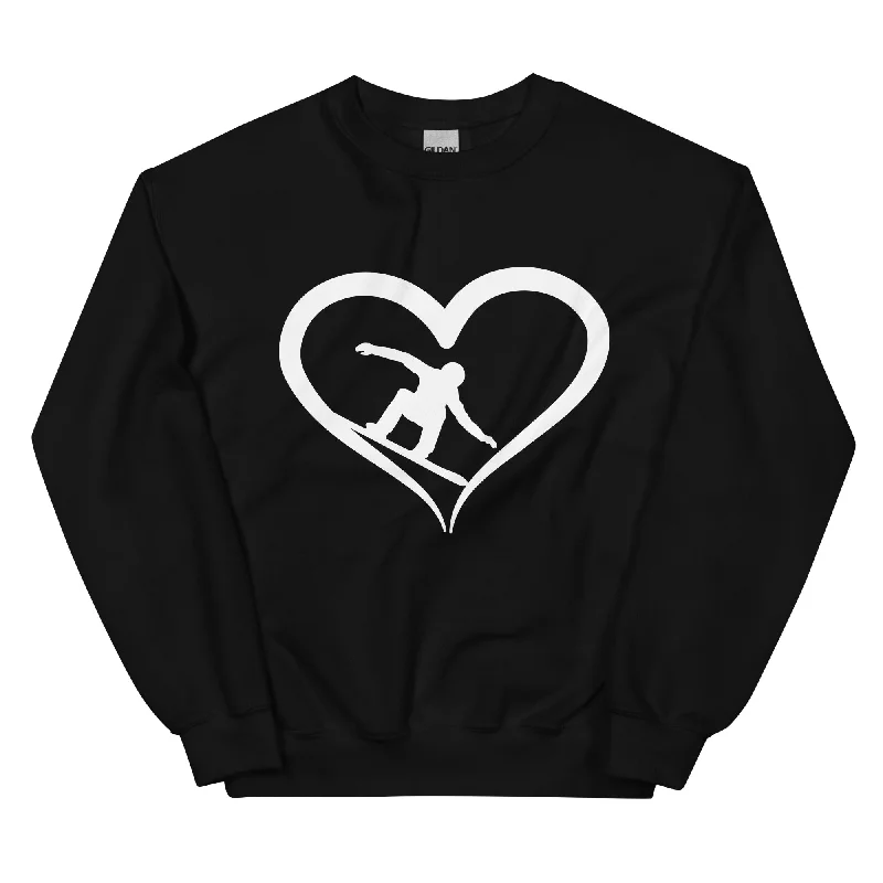 Snowboarder und Herz - Sweatshirt (Unisex) Hoodie with Color Block Contrast Stylish