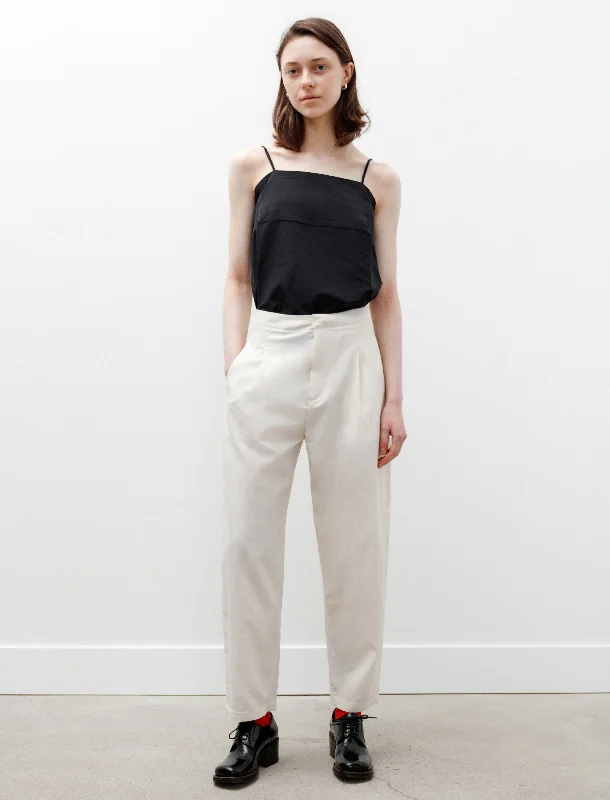 Round Leg Pants Ivory Elegant Silk Pants
