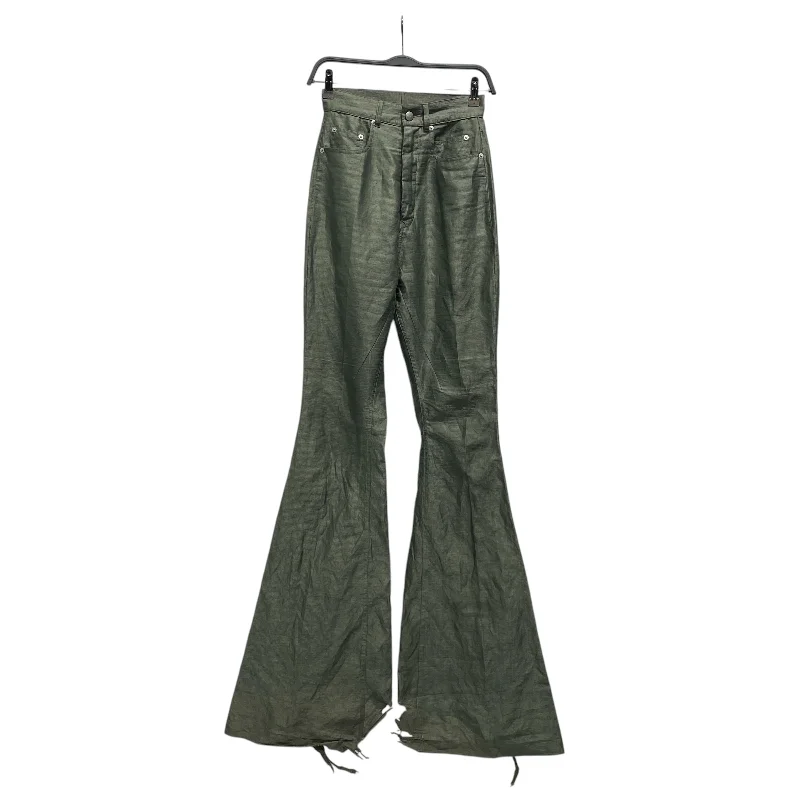 Rick Owens/Bootcut Pants/25/Linen/GRN/High waist flared pants Elegant Silk Pants