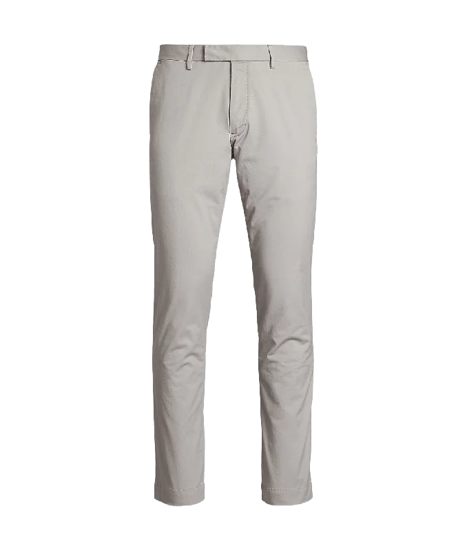 Stretch Slim Fit Chino Pant - Grey Classic Pleated Pants