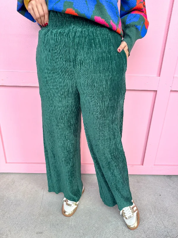 Time For This Pants - Forest Wide-Legged Palazzos