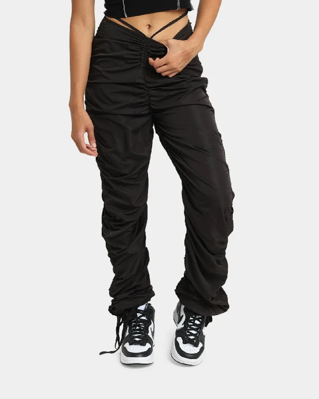XXIII Women's Sila Rouch Pants Black Comfortable Wide-Leg Pants