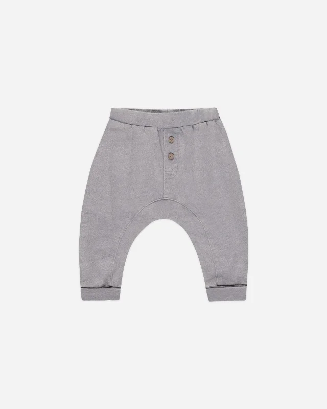 Baby Cru Pant || Dusty Blue Comfy Zip-Up Pants